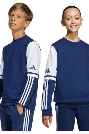 adidas Dětská mikina tmavomodrá barva, s kapucí, vzorovaná, JD4814