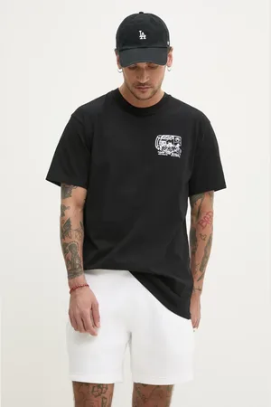 Vans Bavlněné tričko barva, s potiskem, VN000NHPBLK1