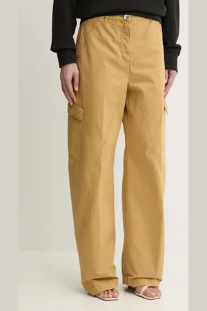Pinko Bavlněné kalhoty dámské, barva, jednoduché, high waist, 104656 A2EC