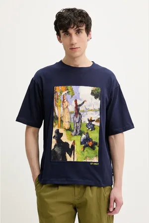 Desigual Bavlněné tričko MANITOBA tmavomodrá barva, s potiskem, 25SMTK04