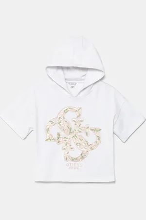 Guess Dětská bavlněná mikina barva, s kapucí, s aplikací, J5GQ02 KA6R4
