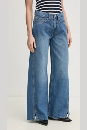 Pepe Jeans Džíny WIDE LEG JEANS MW SLIT dámské, barva, PL205001