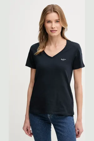 Pepe Jeans Bavlněné tričko MACY V-NECK barva, PL506051