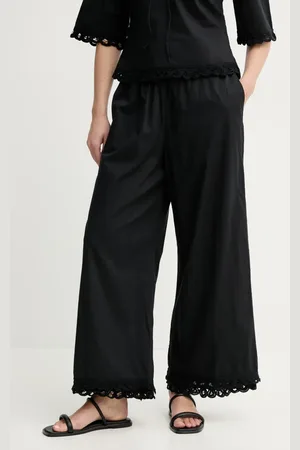 By Malene Birger Bavlněné kalhoty LUISA dámské, barva, jednoduché, high waist, 103281