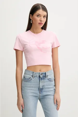 Fiorucci Bavlněné tričko Cupid Print Cropped T-Shirt barva, W02SPTSH094CJ03PN02