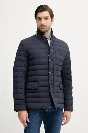 Hackett Péřová bunda pánská, tmavomodrá barva, přechodná, HM403298