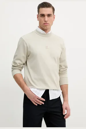 HUGO BOSS Bavlněná mikina pánská, barva, hladká, 50536779