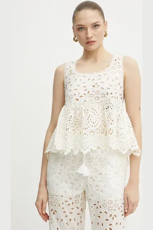 ERMANNO SCERVINO Bavlněný top barva, s aplikací, 56TL001EN3
