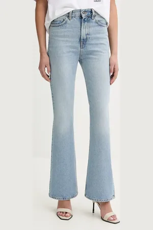 Fiorucci Džíny Faded Heart Pocket Flared Jeans dámské, high waist, U02SPDJE075DN01DN01