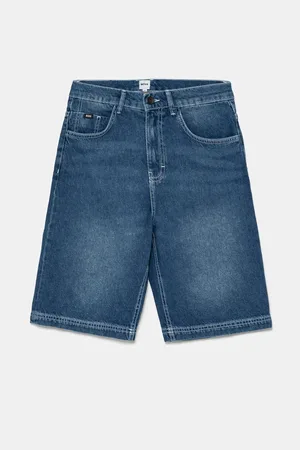HUGO BOSS Dětské riflové kraťasy barva, J51994