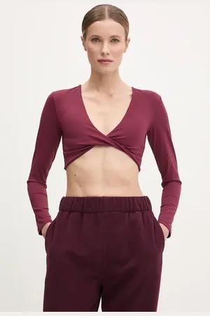 JOY in me Tričko na jógu s dlouhým rukávem Luna Twist vínová barva, Luna Twist