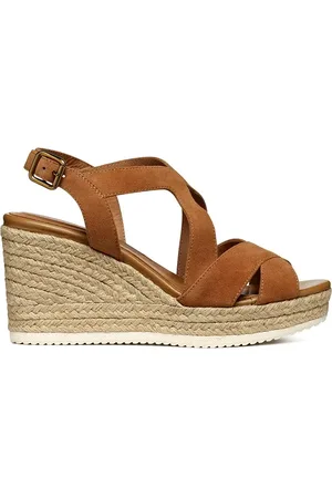 Geox Semišové espadrilky D PONZA barva, na klínku, D35GVC 00021 C6001