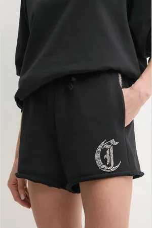 Roberto Cavalli Bavlněné šortky dámské, barva, s aplikací, high waist, 78PADE08 CF100