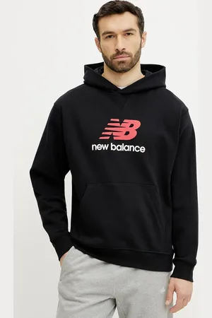 New Balance Bavlněná mikina pánská, barva, s kapucí, s potiskem, MT51512BK