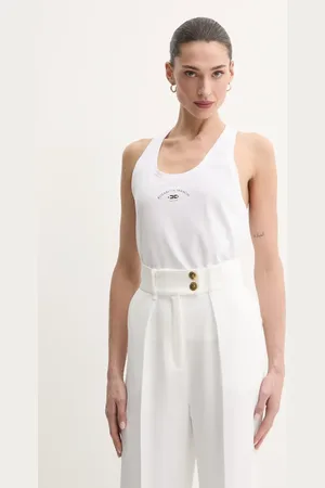 Elisabetta Franchi Bavlněný top barva, CN00251E2
