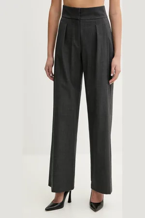 IRO Kalhoty s příměsí vlny dámské, barva, jednoduché, high waist, WP23CATANI