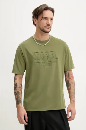 Desigual Bavlněné tričko WASHINGTONGR barva, s aplikací, 25SMTK13
