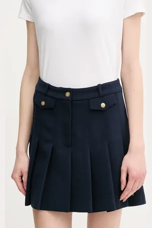 Tommy Hilfiger Sukně tmavomodrá barva, mini, áčková, WW0WW44731