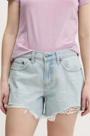 Abercrombie & Fitch Džínové šortky dámské, barva, hladké, high waist, KI149-5089