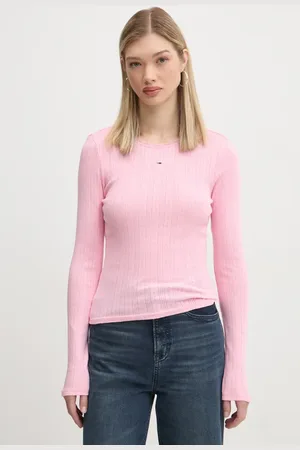 Tommy Hilfiger Bavlněné tričko s dlouhým rukávem barva, s pologolfem, DW0DW19503