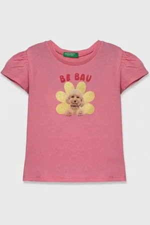 Benetton Dětské bavlněné tričko barva