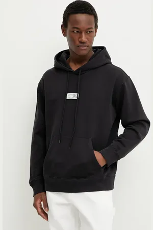 Maison Margiela Bavlněná mikina pánská, barva, s kapucí, s aplikací, SH0GU0018