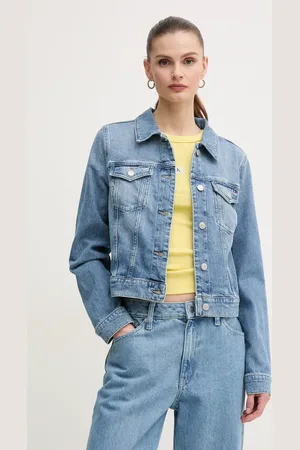 Tommy Hilfiger Džínová bunda dámská, barva, přechodná, WW0WW44373