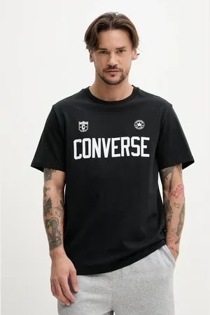 Converse Bavlněné tričko barva, s potiskem, 10027363-A01
