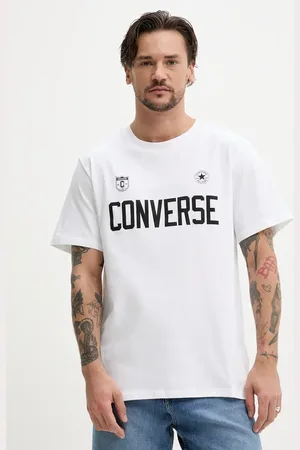 Converse Bavlněné tričko barva, s potiskem, 10027363-A02