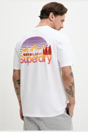 Superdry Bavlněné tričko barva, s potiskem, M1012175A-01C
