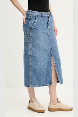 Dickies Džínová sukně tmavomodrá barva, midi, DK0A866SK211