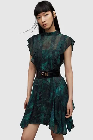 AllSaints Šaty Fleur barva, mini