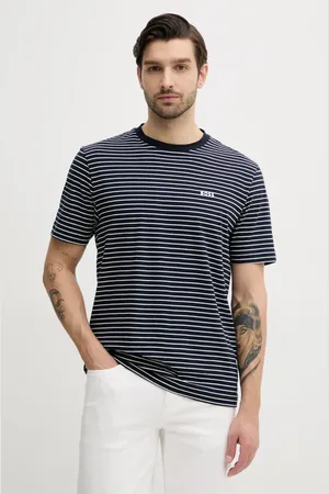 HUGO BOSS Bavlněné tričko tmavomodrá barva, 50499334