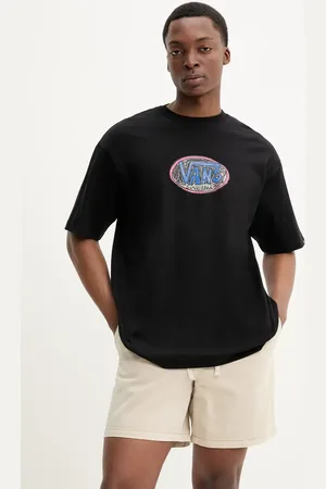 Vans Bavlněné tričko barva, s potiskem, VN000NHWBLK1