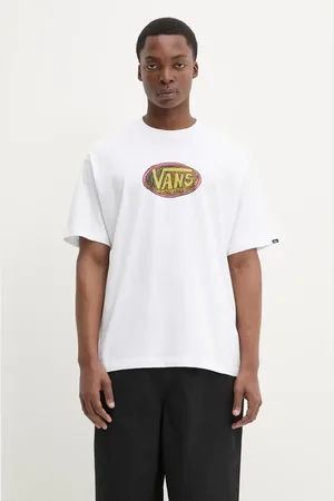 Vans Bavlněné tričko barva, s potiskem, VN000NHWWHT1