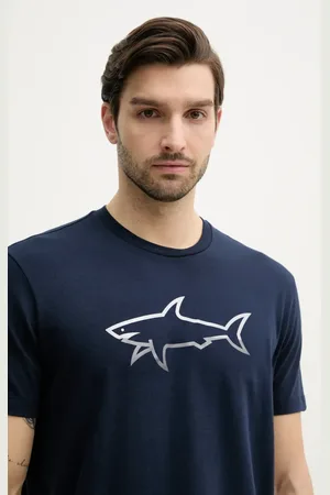Paul & Shark Bavlněné tričko tmavomodrá barva, s potiskem, 25411078