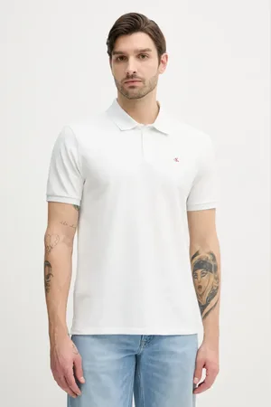 Calvin Klein Bavlněné polo tričko barva, LV040EM269