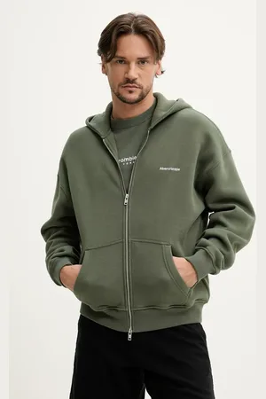 Abercrombie & Fitch Mikina pánská, barva, s kapucí, s potiskem, KI175-5120