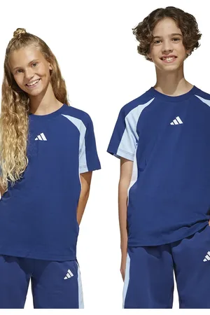 adidas Dětské bavlněné tričko tmavomodrá barva, JD0060