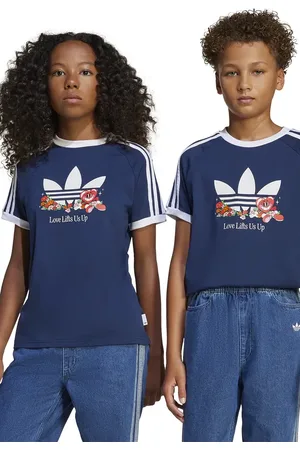 adidas Dětské bavlněné tričko tmavomodrá barva, s potiskem, JD0389