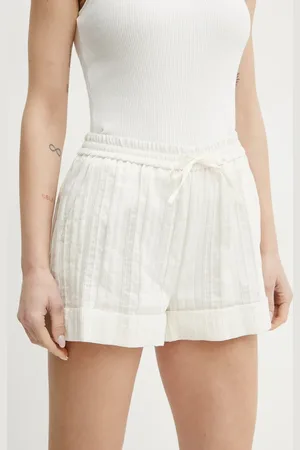 Twin-Set Šortky s příměsí lnu barva, high waist, 251TT2142