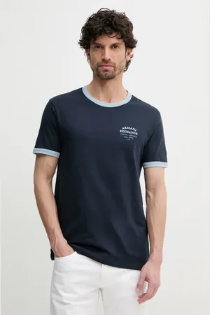 Armani Exchange Bavlněné tričko tmavomodrá barva, s aplikací, XM000536 AF10334