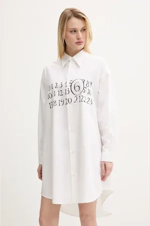 Maison Margiela Bavlněné šaty barva, mini, oversize, S52CT0787.M35152