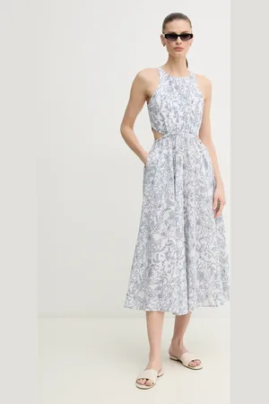 Pepe Jeans Lněné šaty DONATELLA barva, midi, PL953701