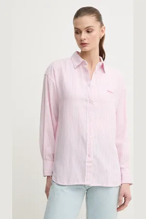 Pepe Jeans Lněná košile DREAM dámská, barva, regular, s klasickým límcem, PL305033