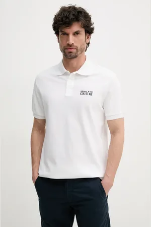 VERSACE Bavlněné polo tričko barva, s aplikací, 78GAG623 J0003