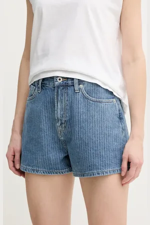 Pepe Jeans Džínové šortky A-LINE SHORT HW SUZIE dámské, barva, vzorované, high waist, PL801111ID1