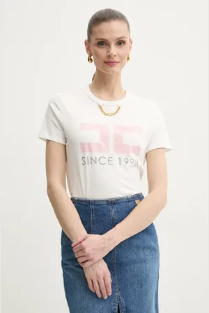 Elisabetta Franchi Bavlněné tričko barva, MA03351E2