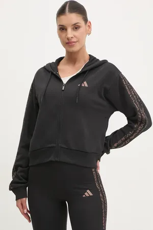 adidas Mikina Essentials Animal dámská, barva, s kapucí, s aplikací, JM5893