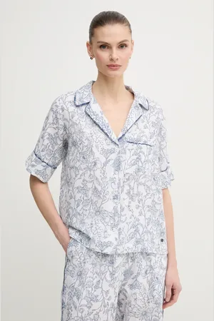 Pepe Jeans Lněná košile DORIS dámská, barva, regular, s klasickým límcem, PL305025